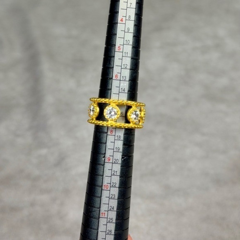 Freida Rothman Cutout Wide Band Statement Ring 14k over Sterling Size 7